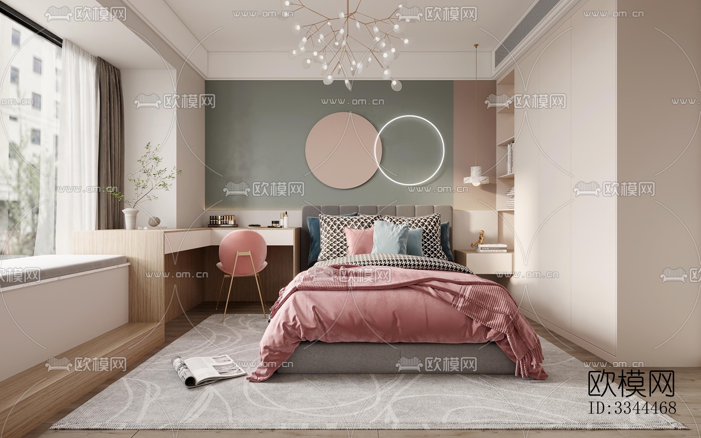 现代卧室效果图下载（渲染图6）