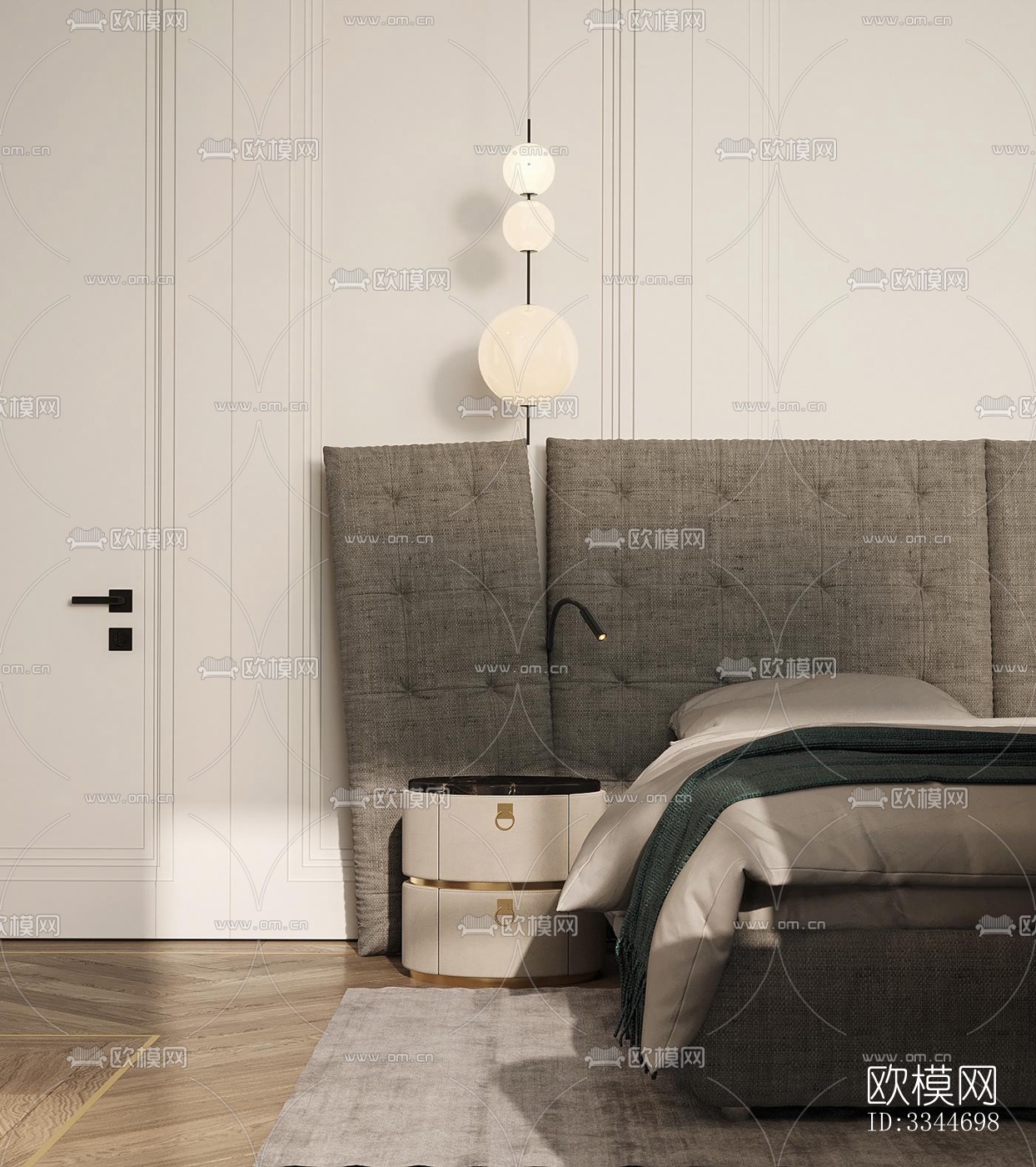 现代卧室效果图下载（渲染图6）