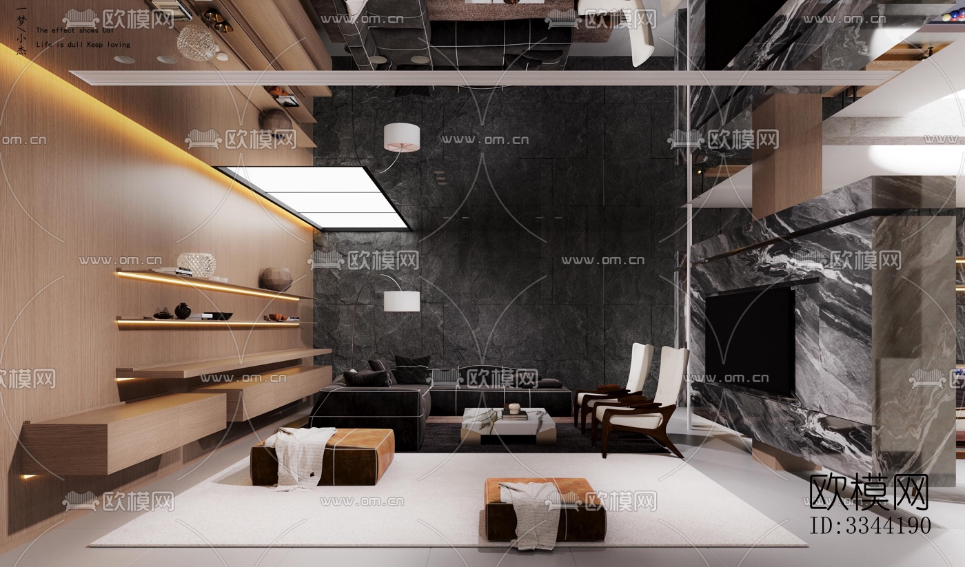 现代别墅效果图下载（渲染图1）