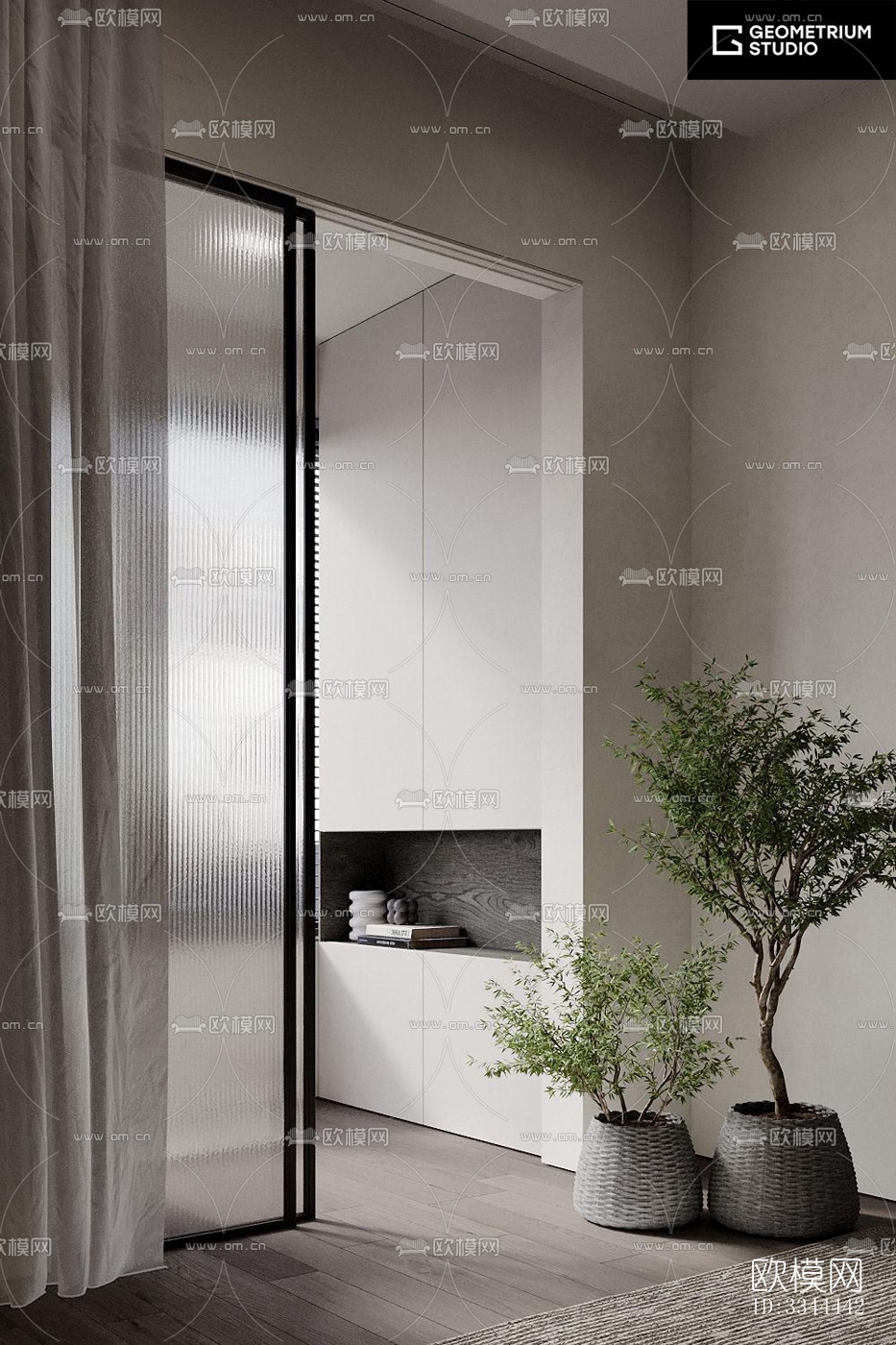 现代卧室效果图下载（渲染图7）