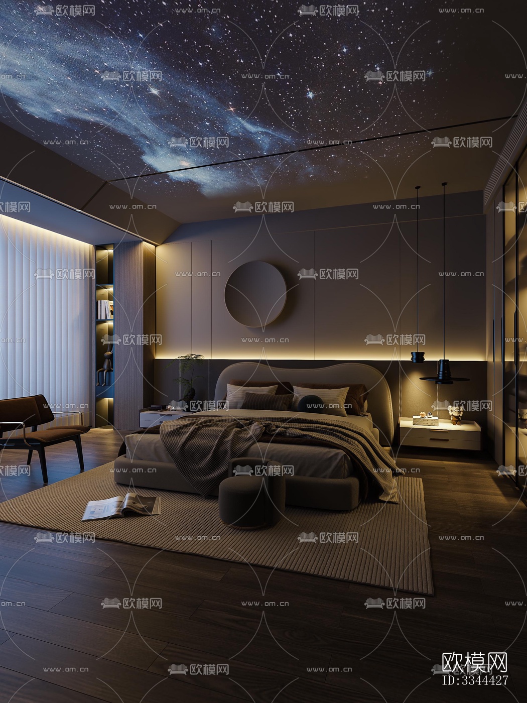 现代卧室效果图下载（渲染图2）