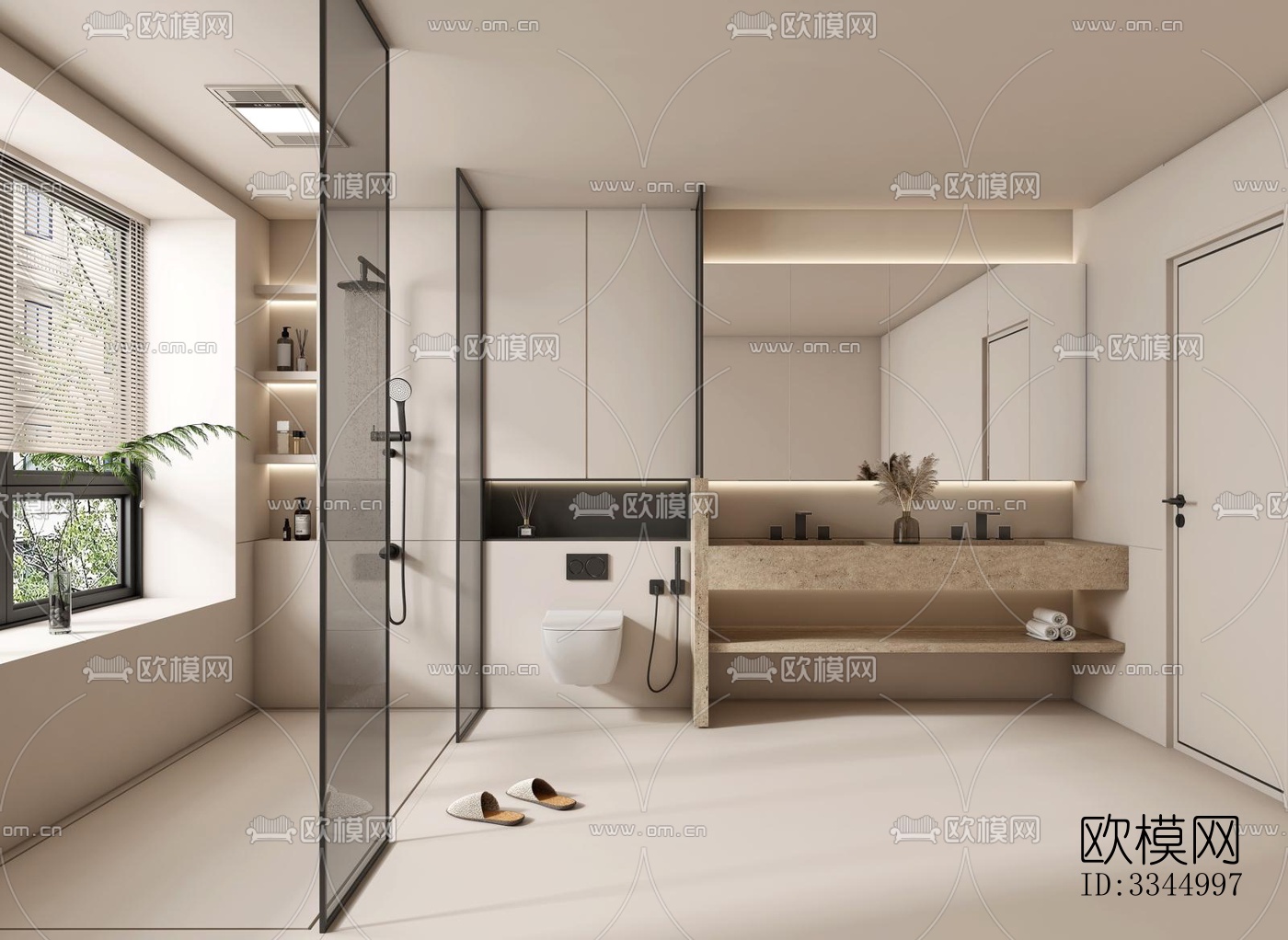 现代卫生间效果图下载（渲染图8）