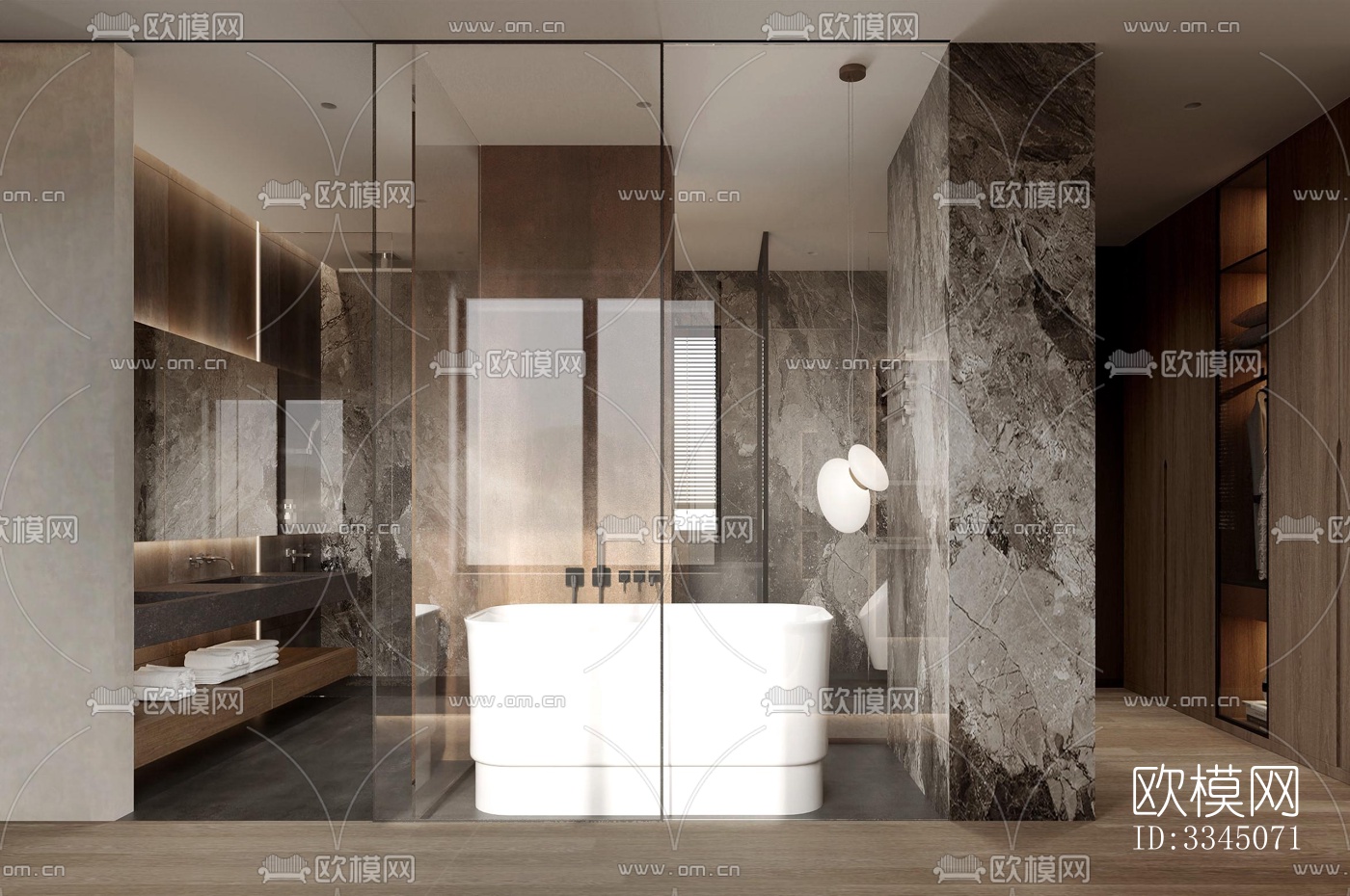 现代卫生间效果图下载（渲染图4）