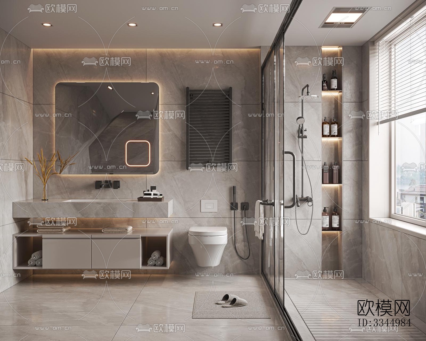 现代卫生间效果图下载（渲染图9）