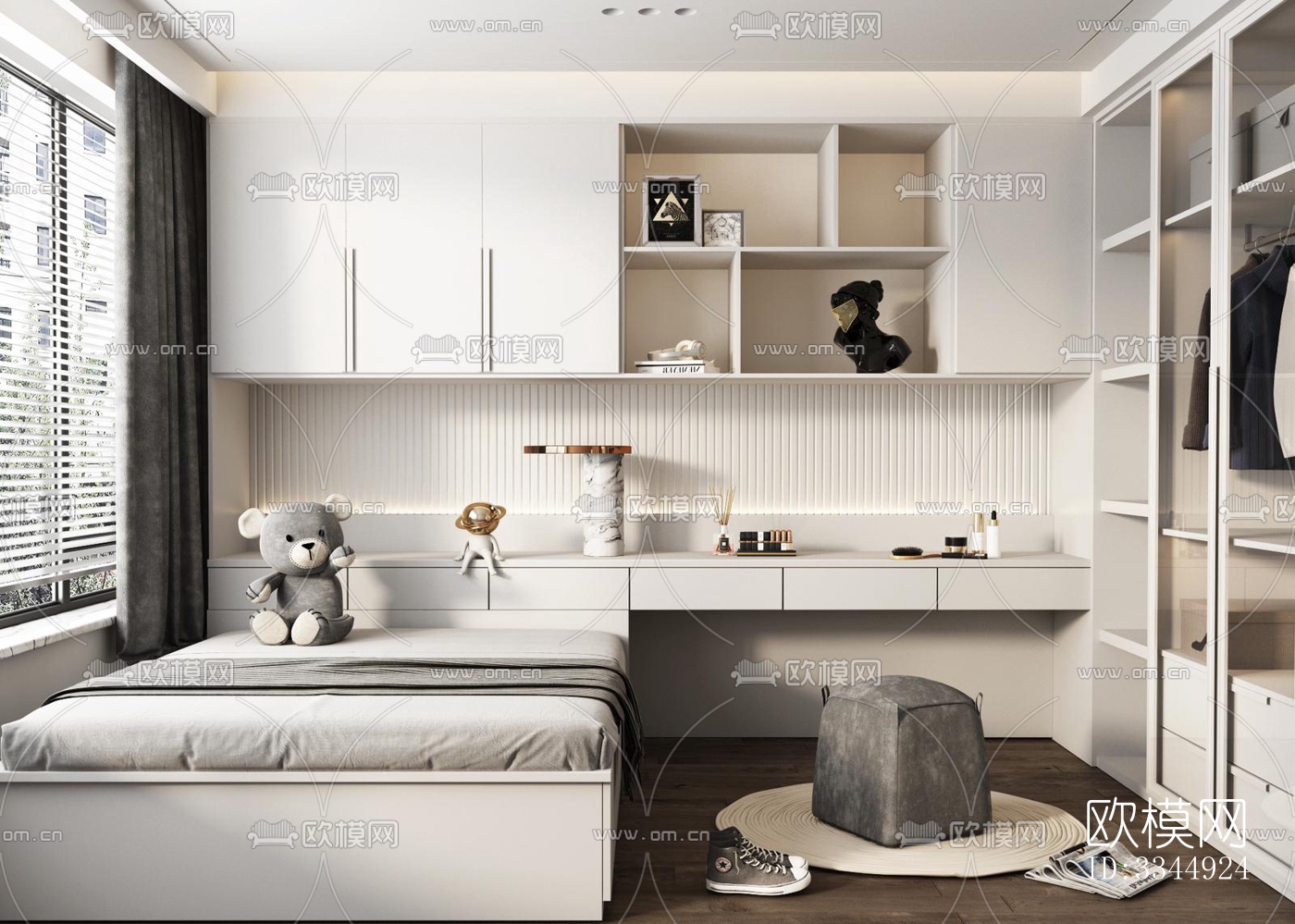 现代卧室效果图下载（渲染图16）