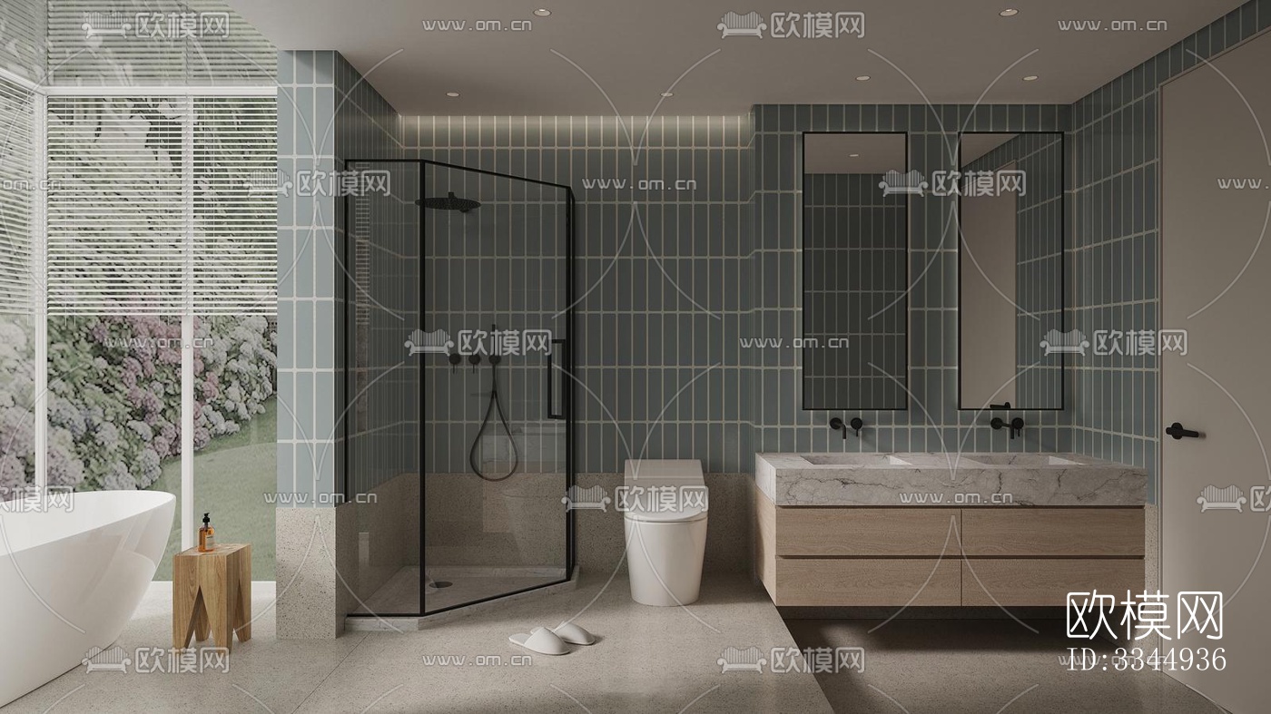 现代卧室效果图下载（渲染图11）