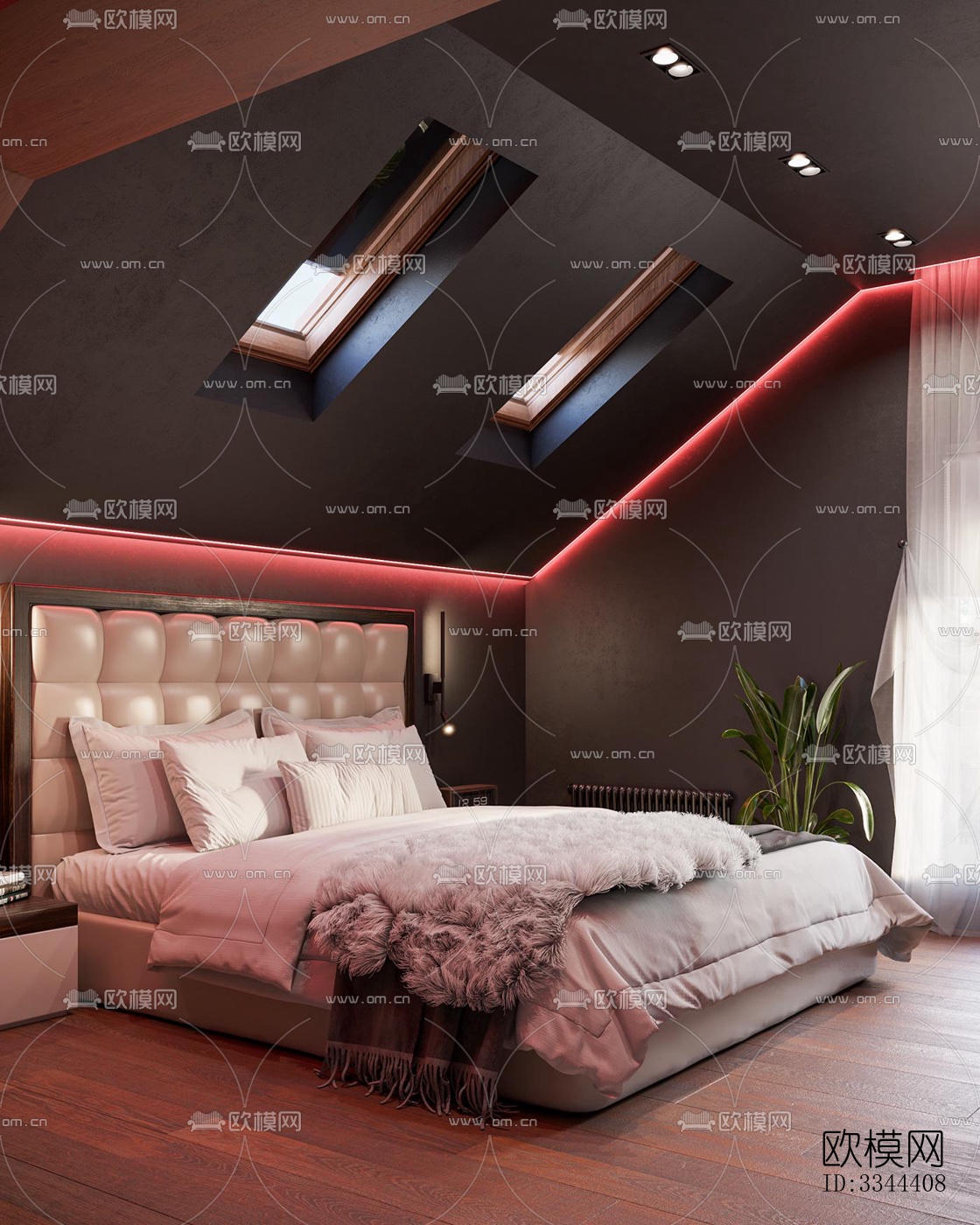 现代卧室效果图下载（渲染图2）