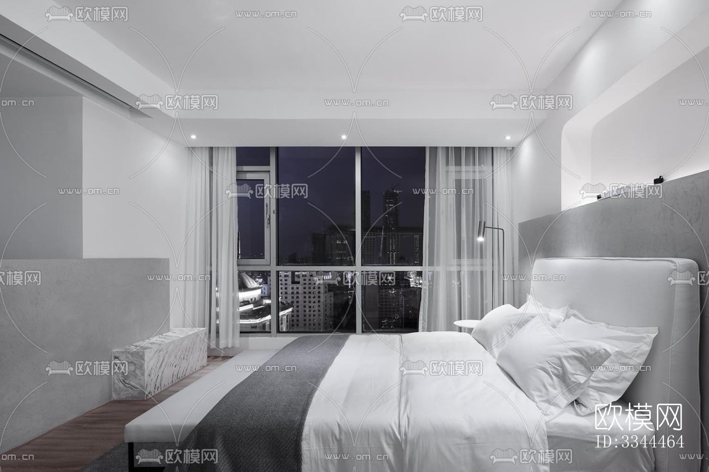 现代卧室效果图下载（渲染图4）