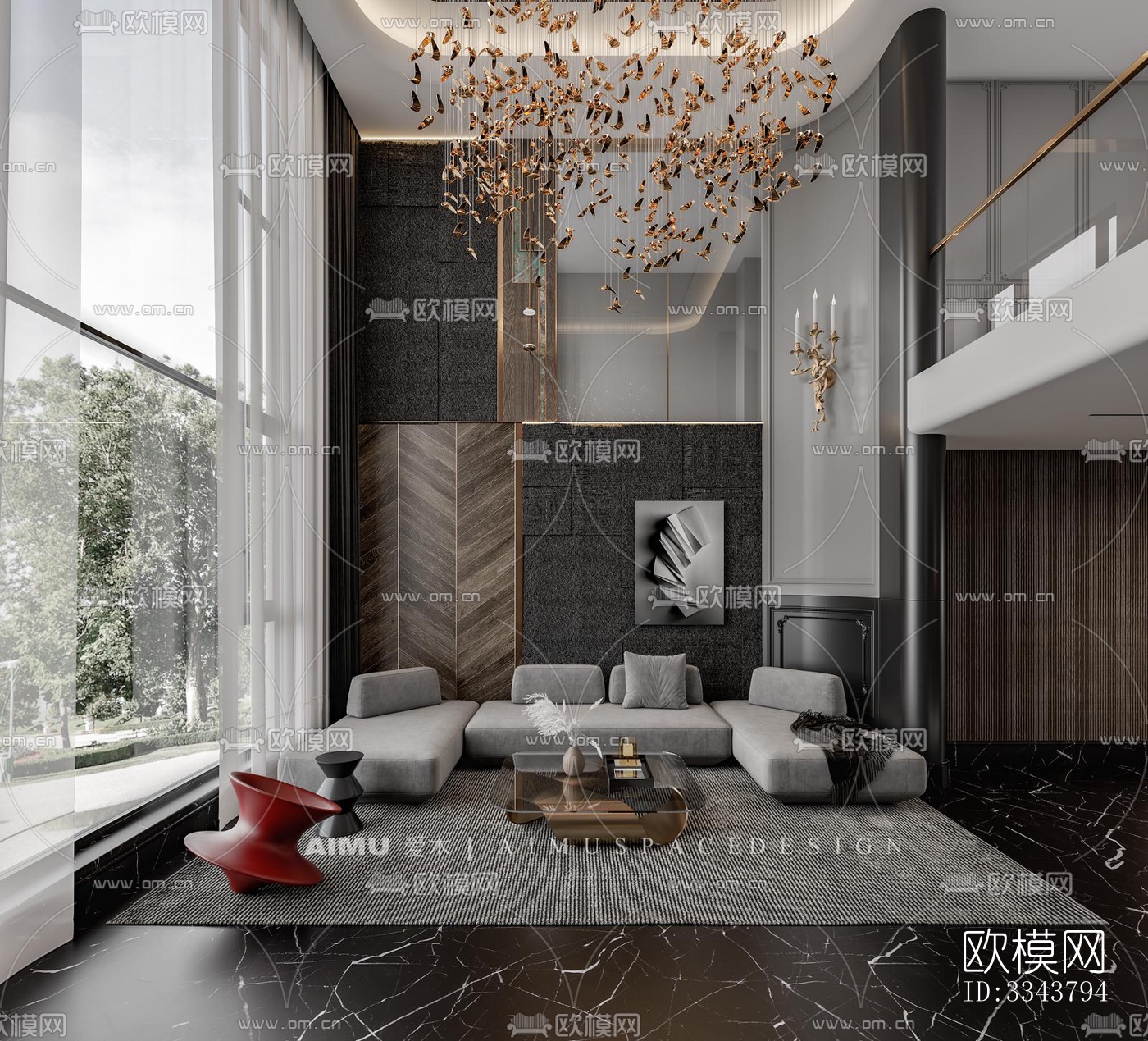 后现代别墅效果图下载（渲染图10）