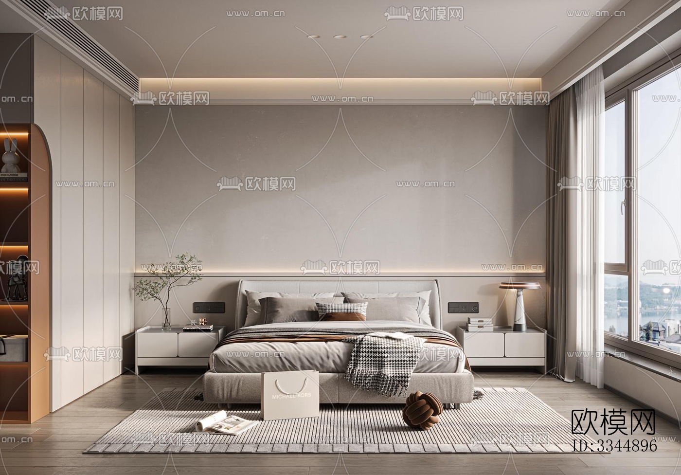 现代卧室效果图下载（渲染图11）