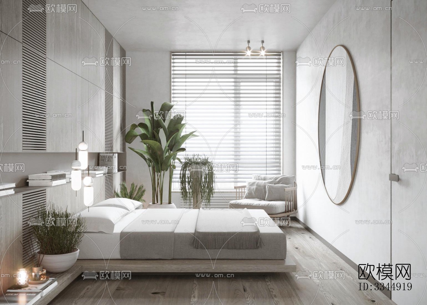 现代卧室效果图下载（渲染图6）