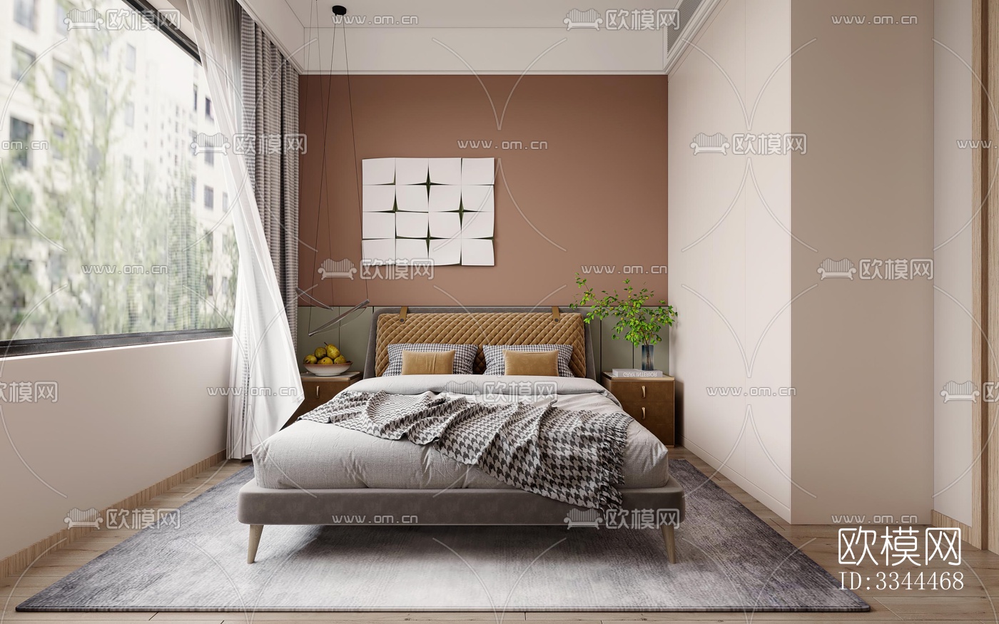 现代卧室效果图下载（渲染图7）