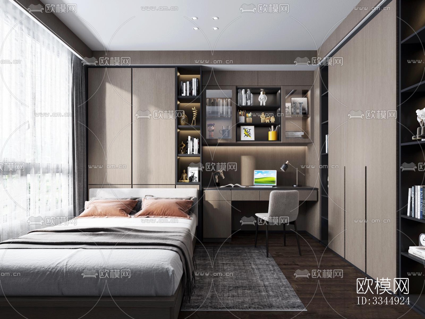现代卧室效果图下载（渲染图8）