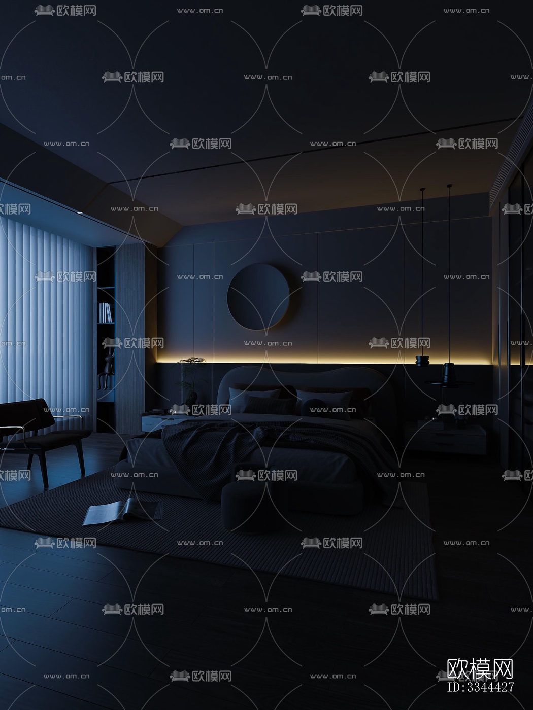 现代卧室效果图下载（渲染图6）