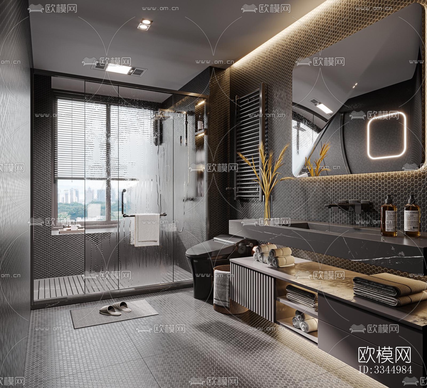 现代卫生间效果图下载（渲染图10）