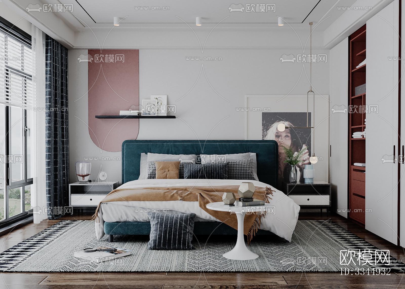 现代卧室效果图下载（渲染图7）