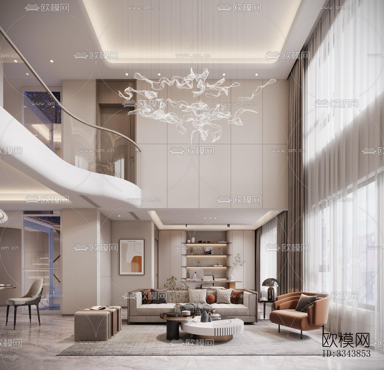 现代别墅效果图下载（渲染图3）