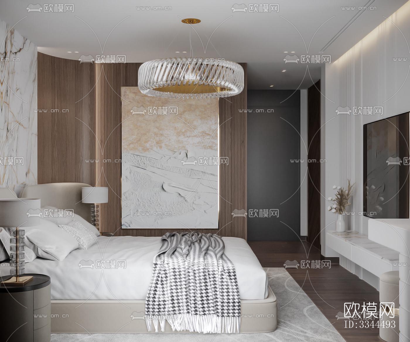 现代卧室效果图下载（渲染图11）
