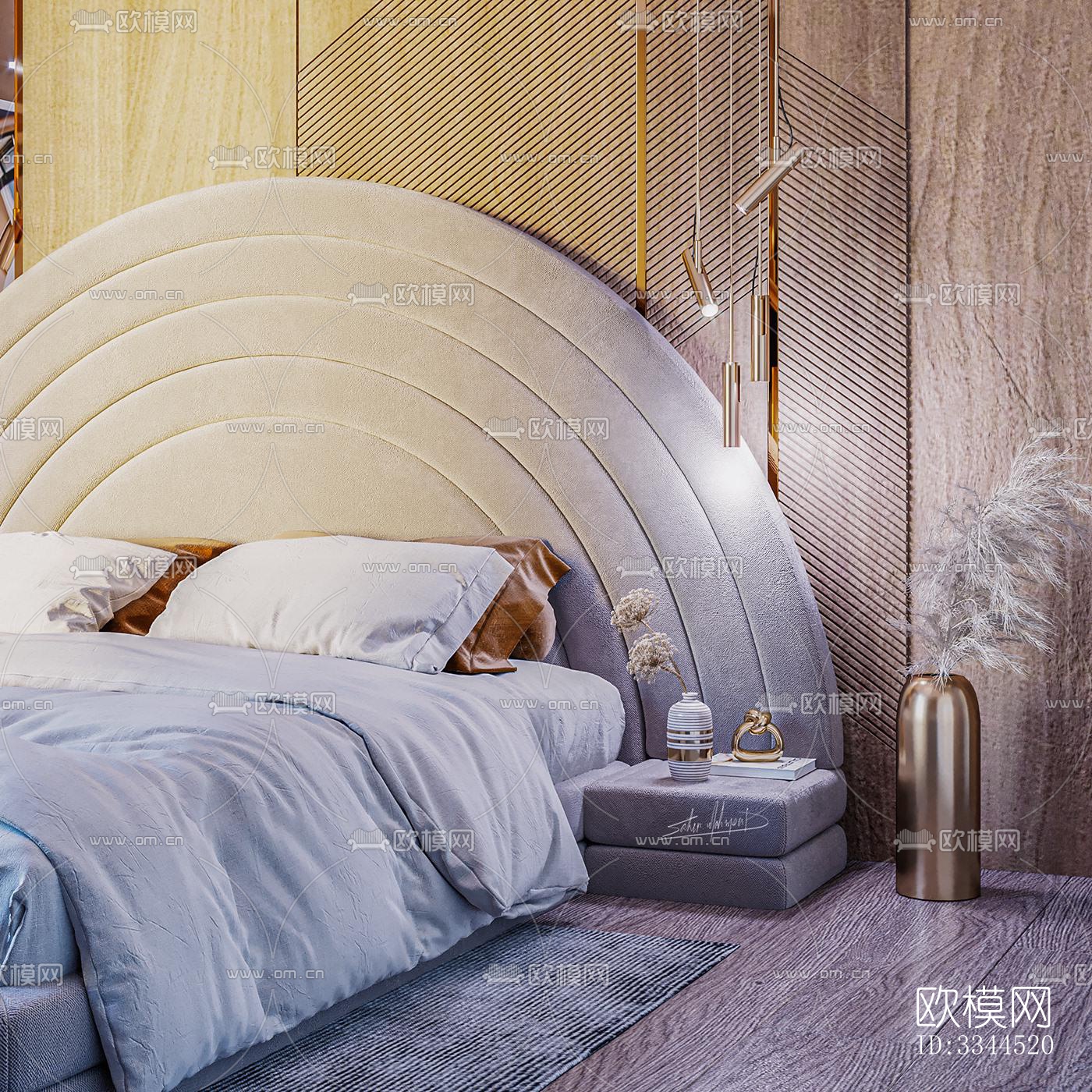 现代卧室效果图下载（渲染图3）