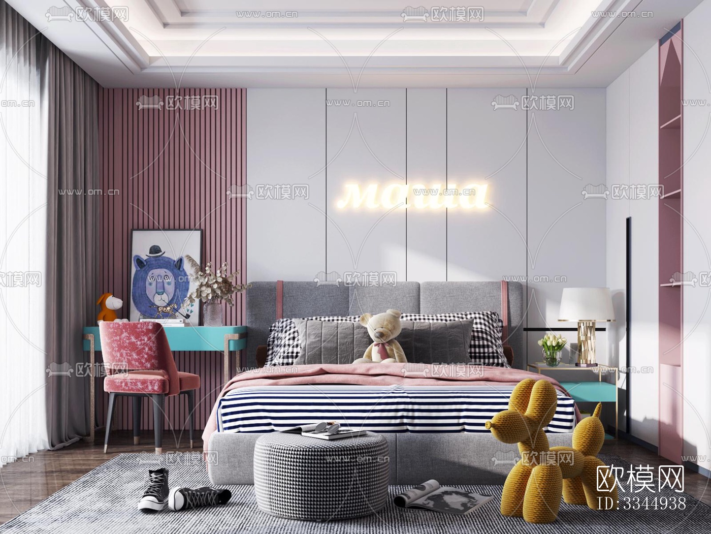 现代卧室效果图下载（渲染图6）