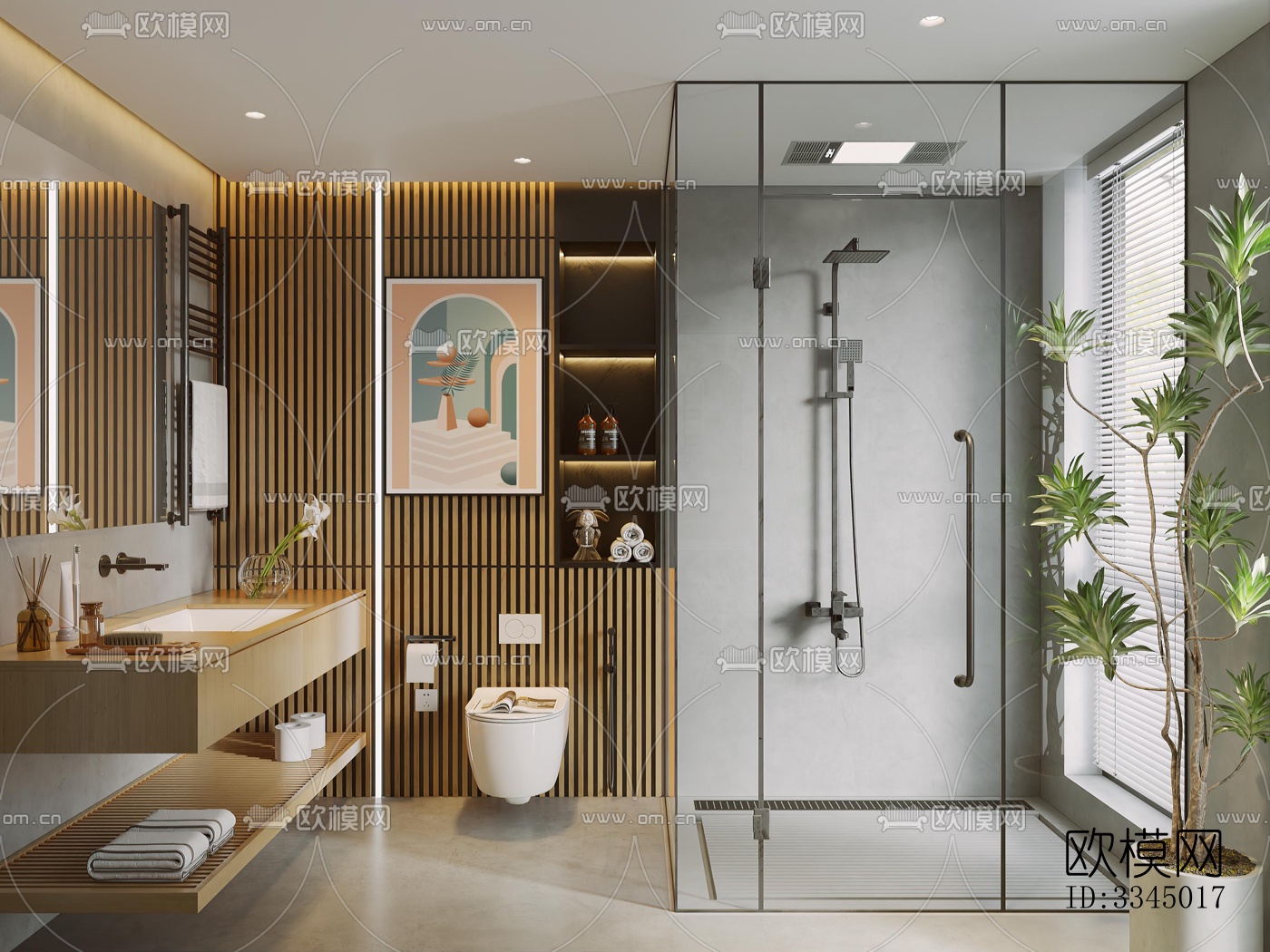 现代卫生间效果图下载（渲染图5）