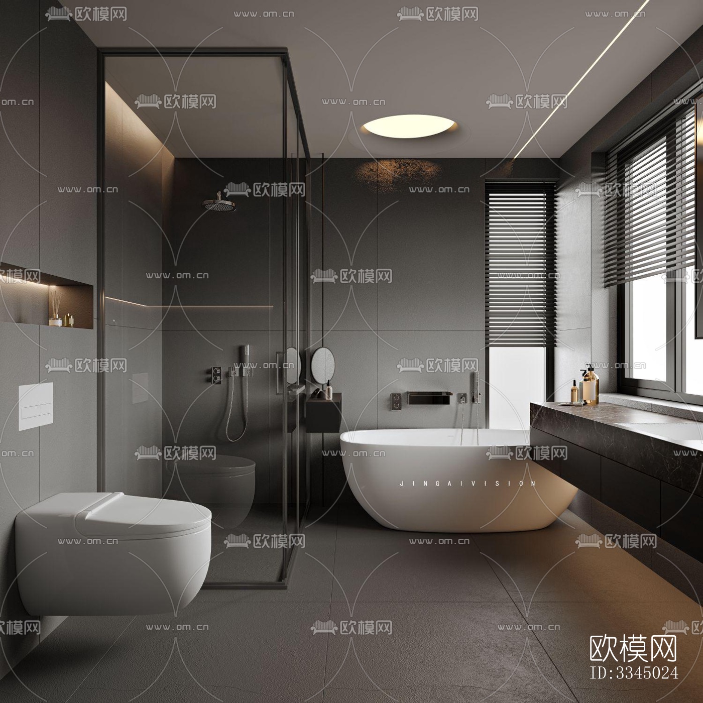 现代卫生间效果图下载（渲染图5）