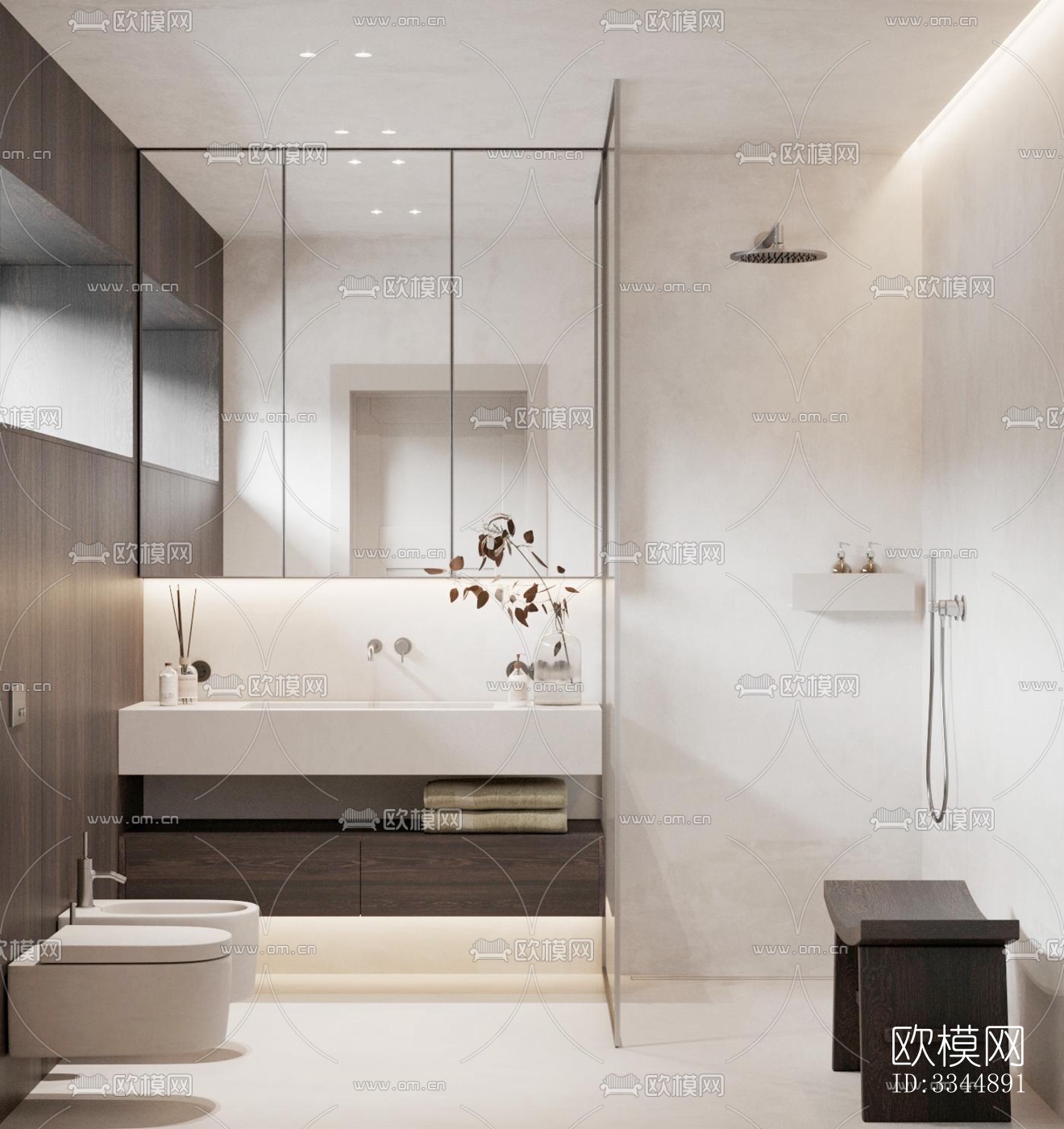 现代卧室效果图下载（渲染图7）