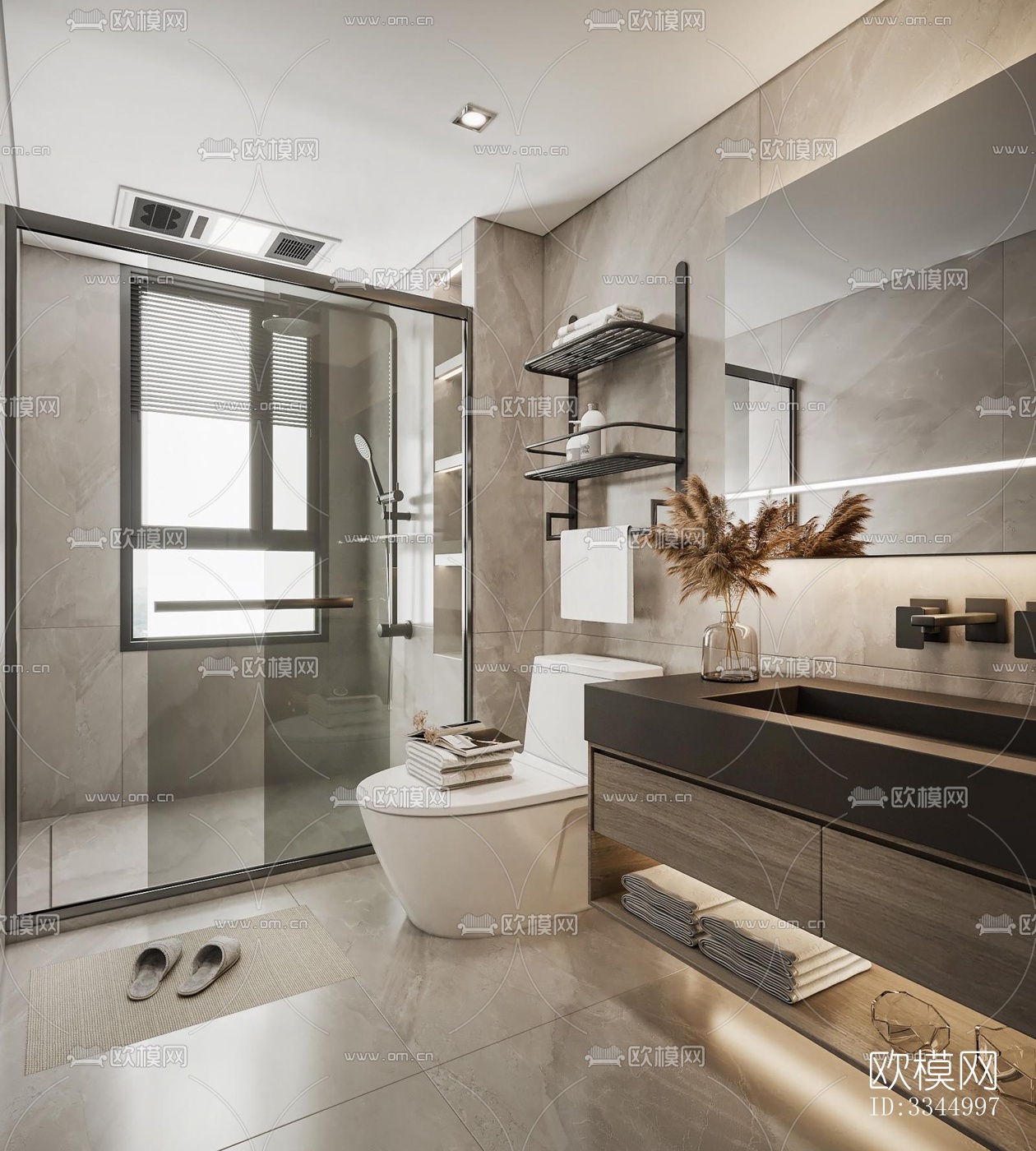 现代卫生间效果图下载（渲染图5）