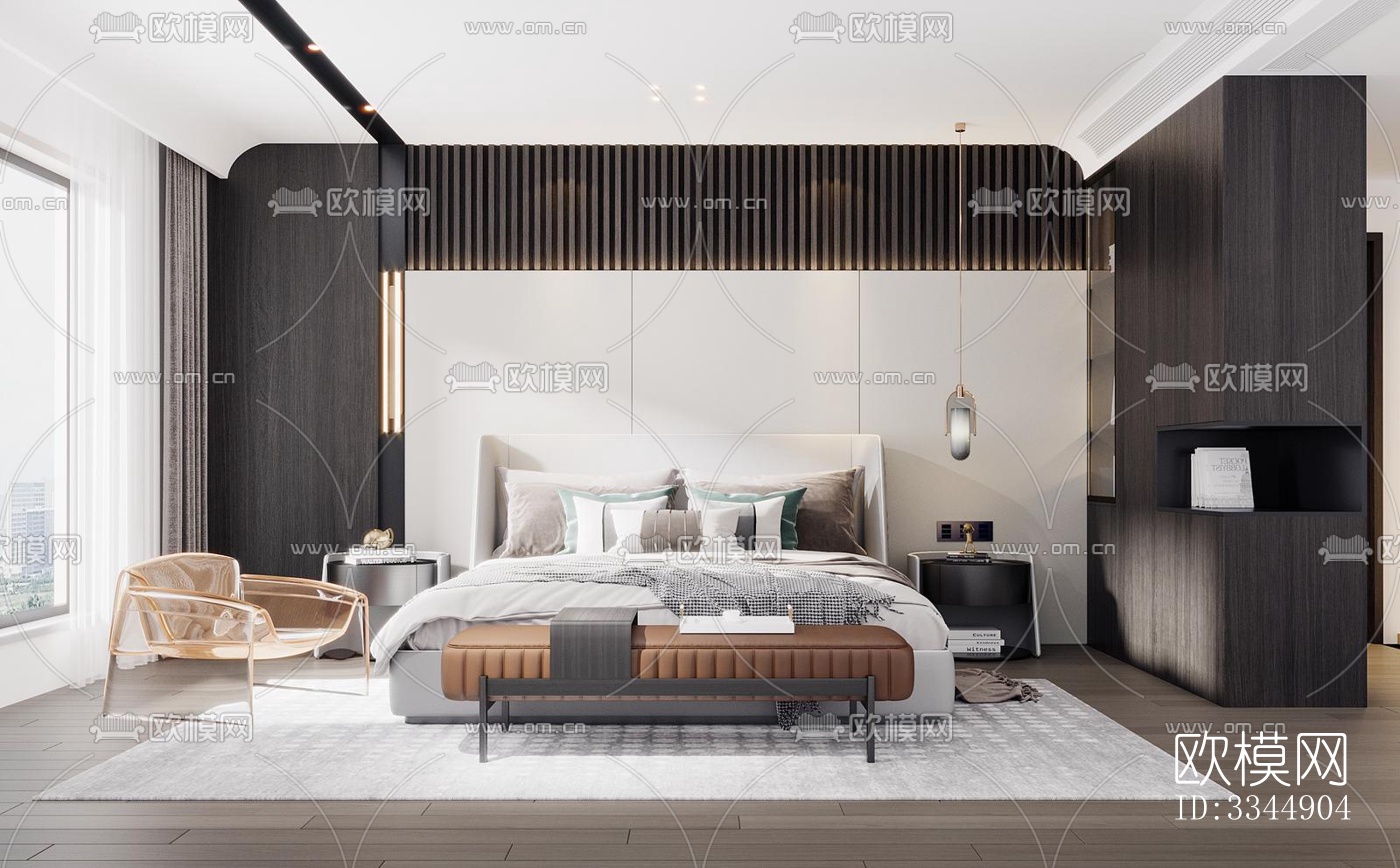 现代卧室效果图下载（渲染图9）