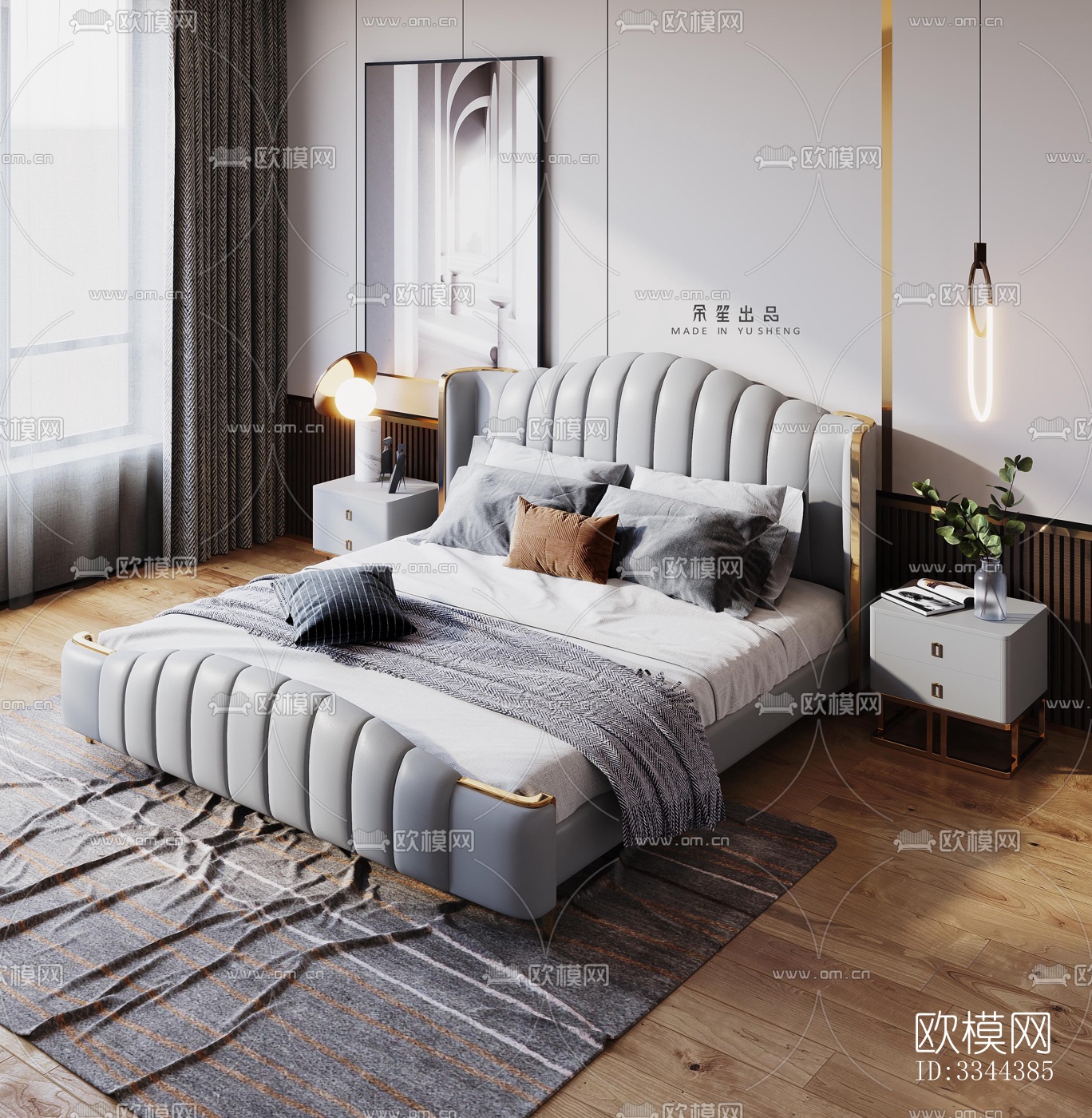 现代卧室效果图下载（渲染图8）