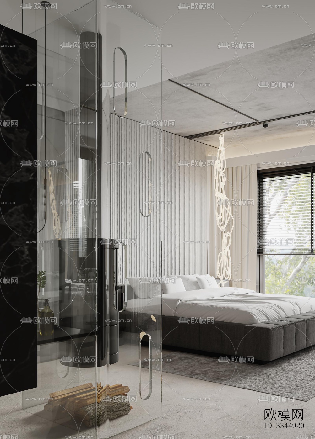 现代卧室效果图下载（渲染图4）