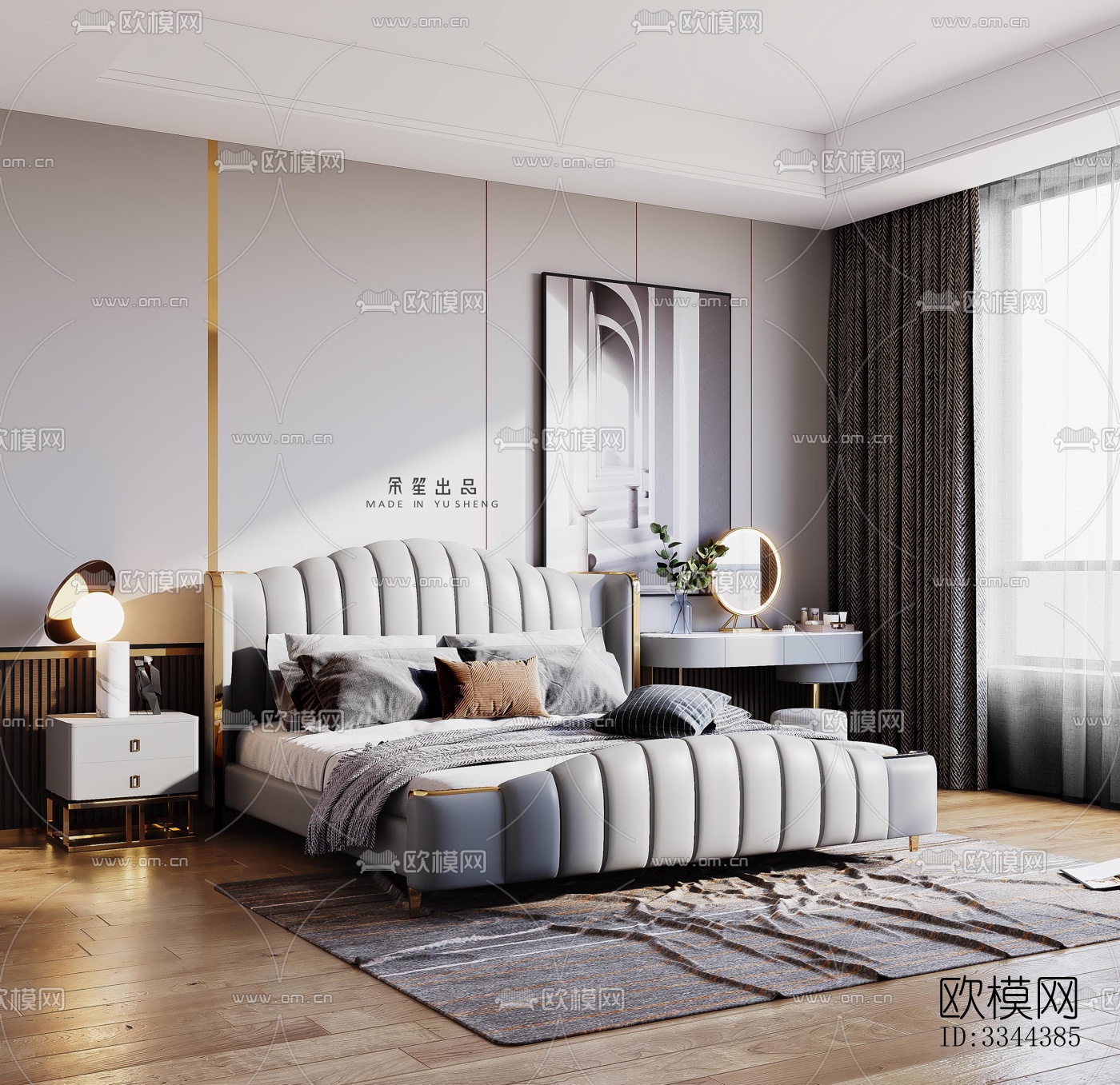 现代卧室效果图下载（渲染图3）