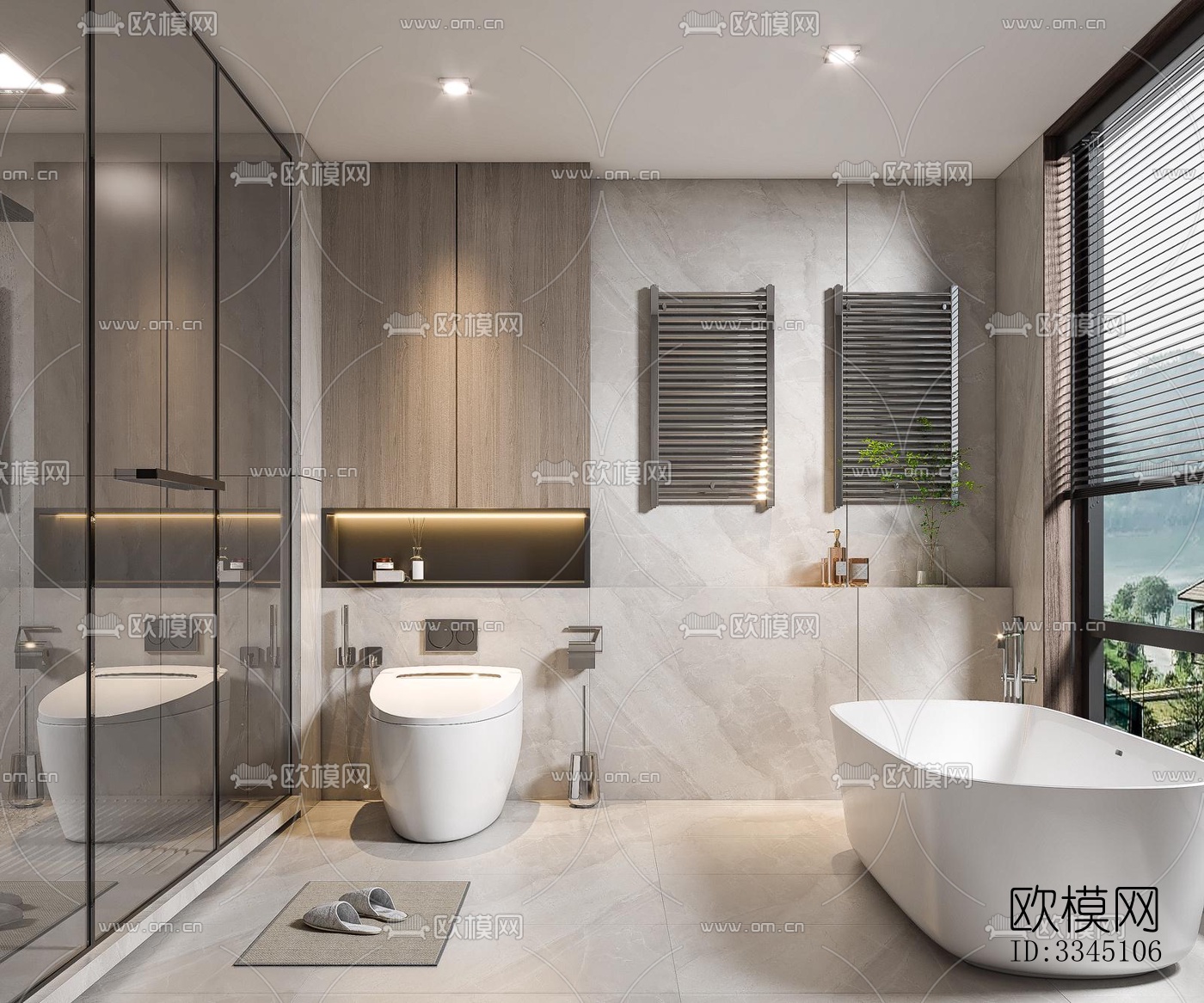 现代卫生间效果图下载（渲染图4）