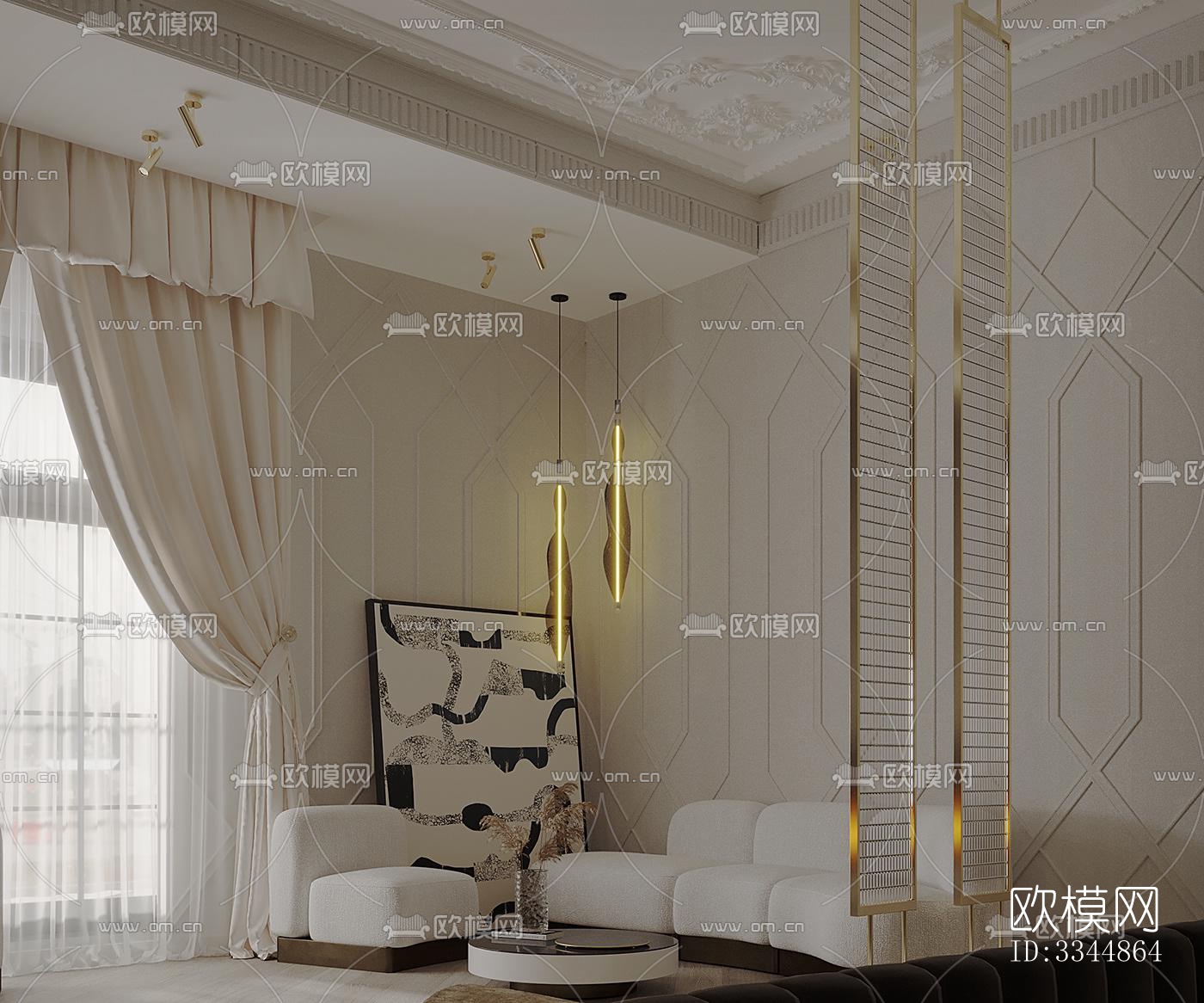 现代卧室效果图下载（渲染图4）