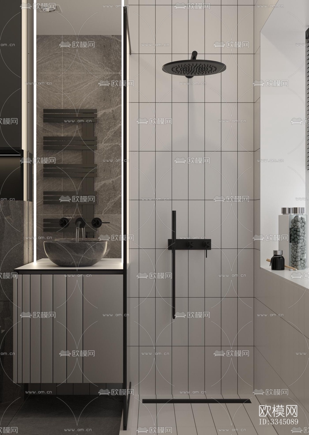 现代卫生间效果图下载（渲染图7）