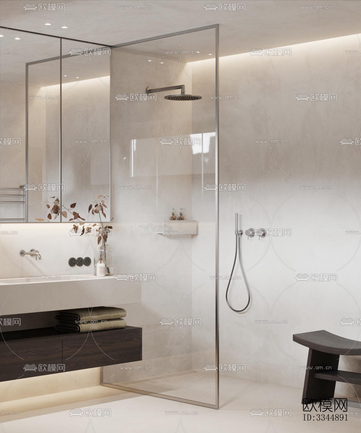 现代卧室效果图下载（渲染图11）