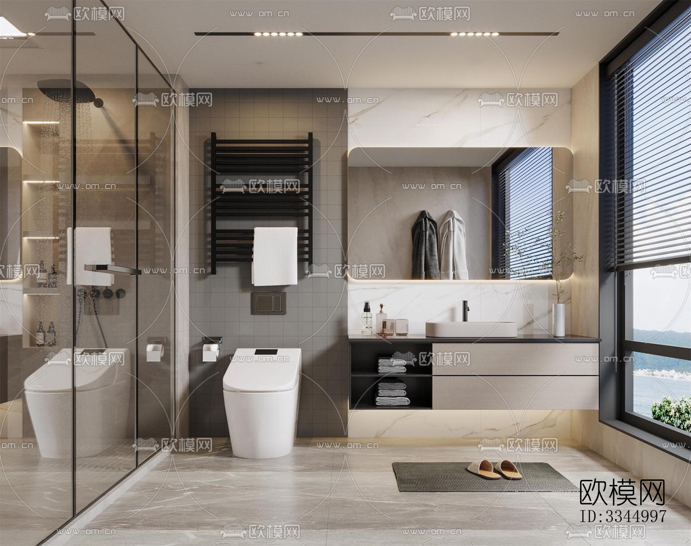 现代卫生间效果图下载（渲染图18）