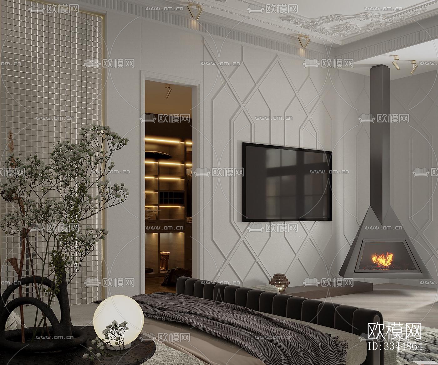 现代卧室效果图下载（渲染图5）