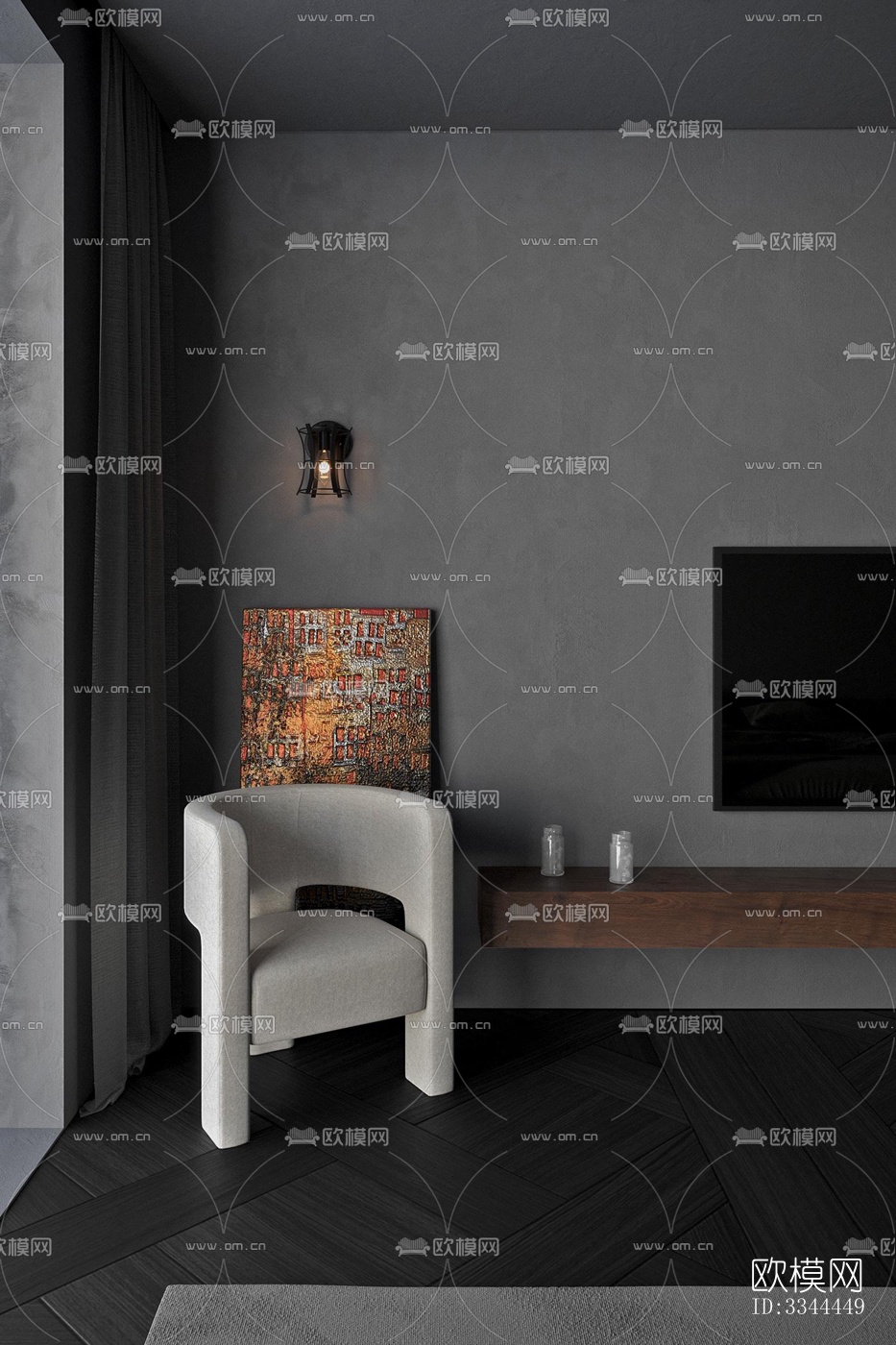 现代卧室效果图下载（渲染图5）