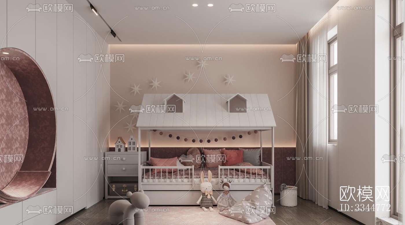 现代卧室效果图下载（渲染图9）