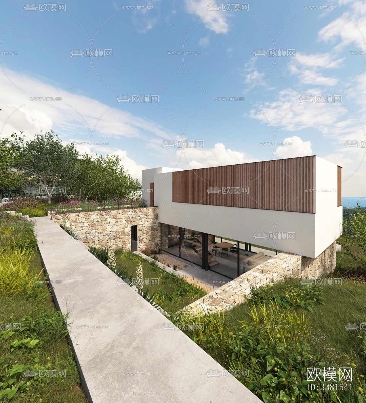 现代别墅效果图下载（渲染图4）