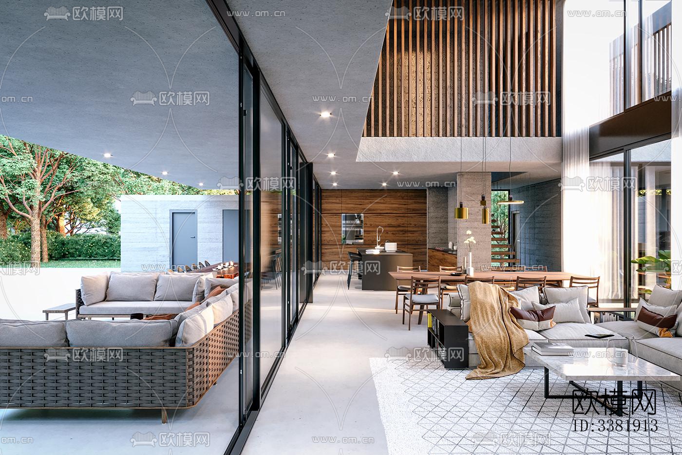 现代别墅效果图下载（渲染图3）