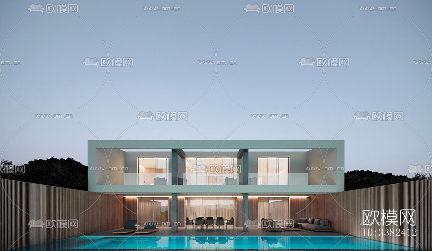 现代别墅效果图下载（渲染图2）