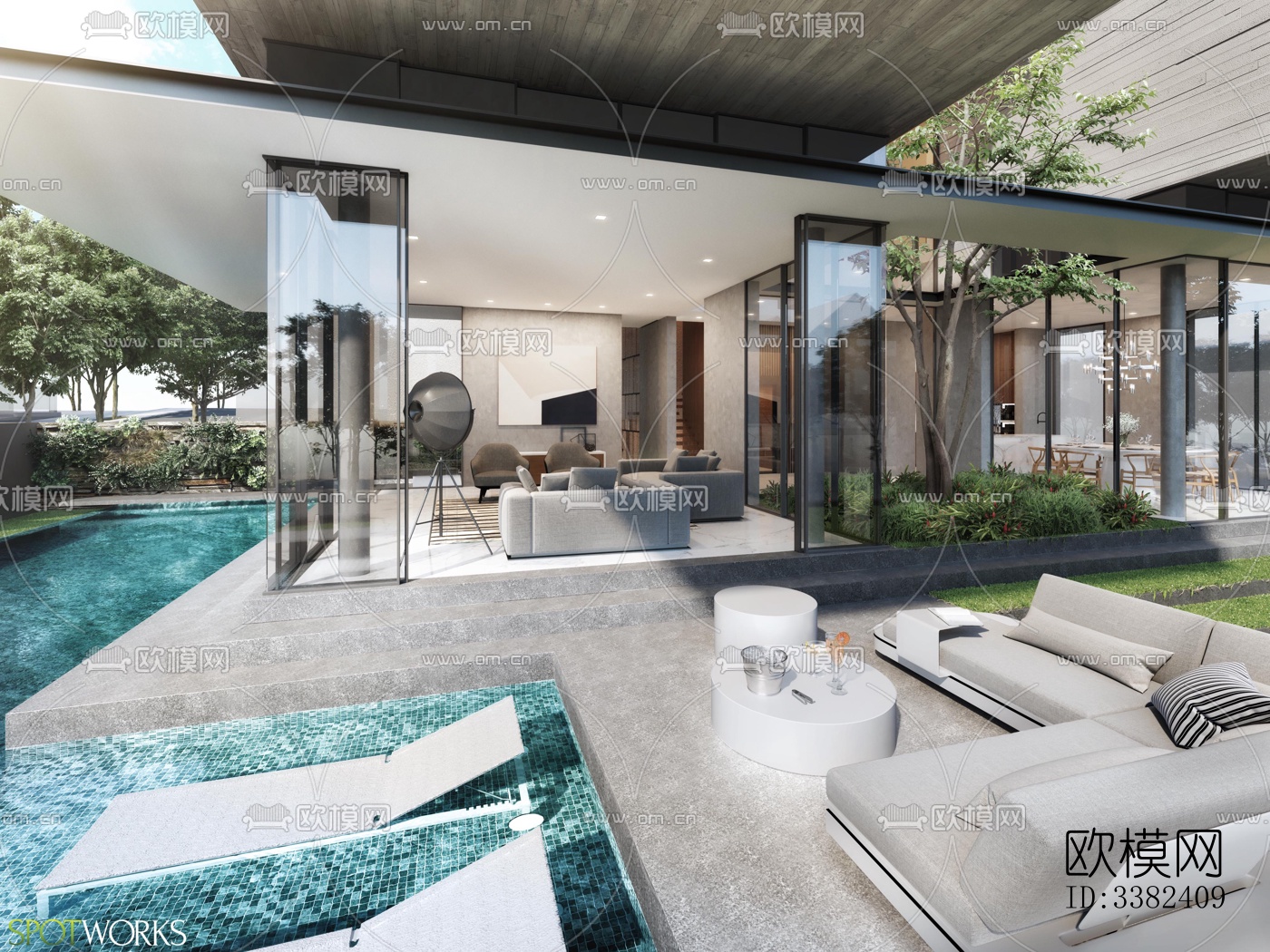 现代别墅效果图下载（渲染图6）