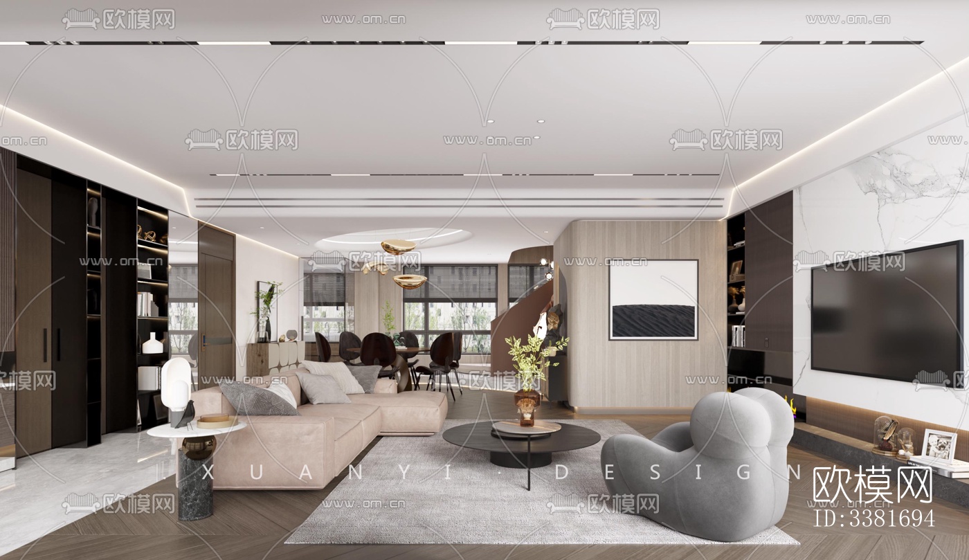 现代别墅效果图下载（渲染图1）