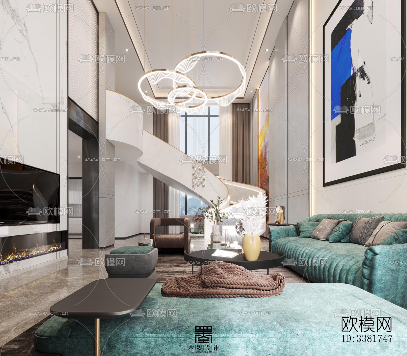 现代别墅效果图下载（渲染图4）