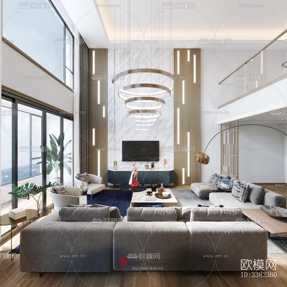 现代别墅效果图下载(渲染图3)
