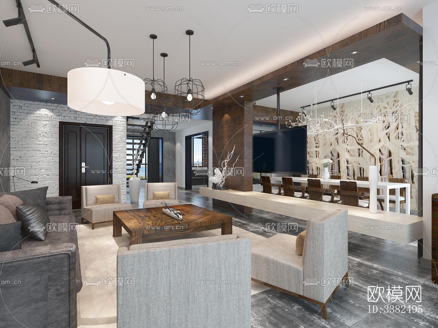 现代别墅效果图下载（渲染图7）