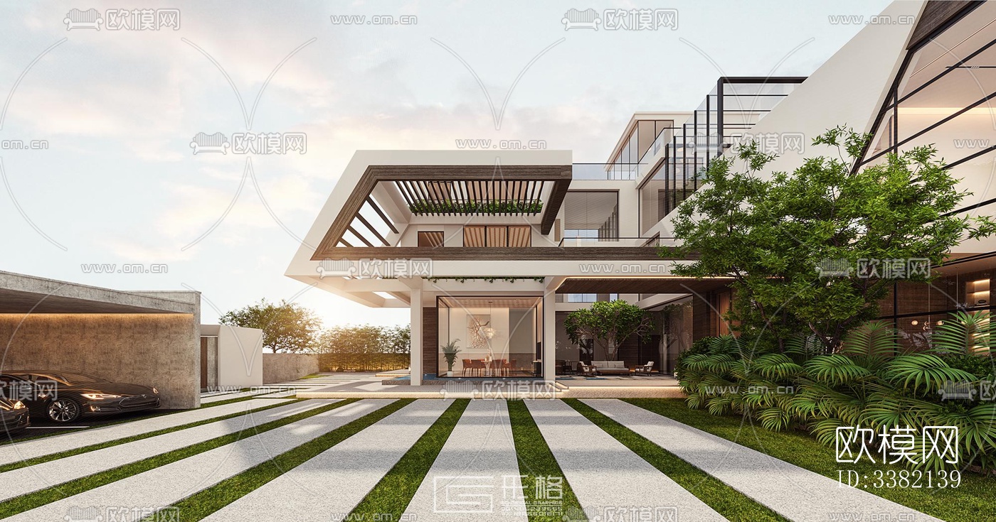 现代别墅效果图下载（渲染图10）