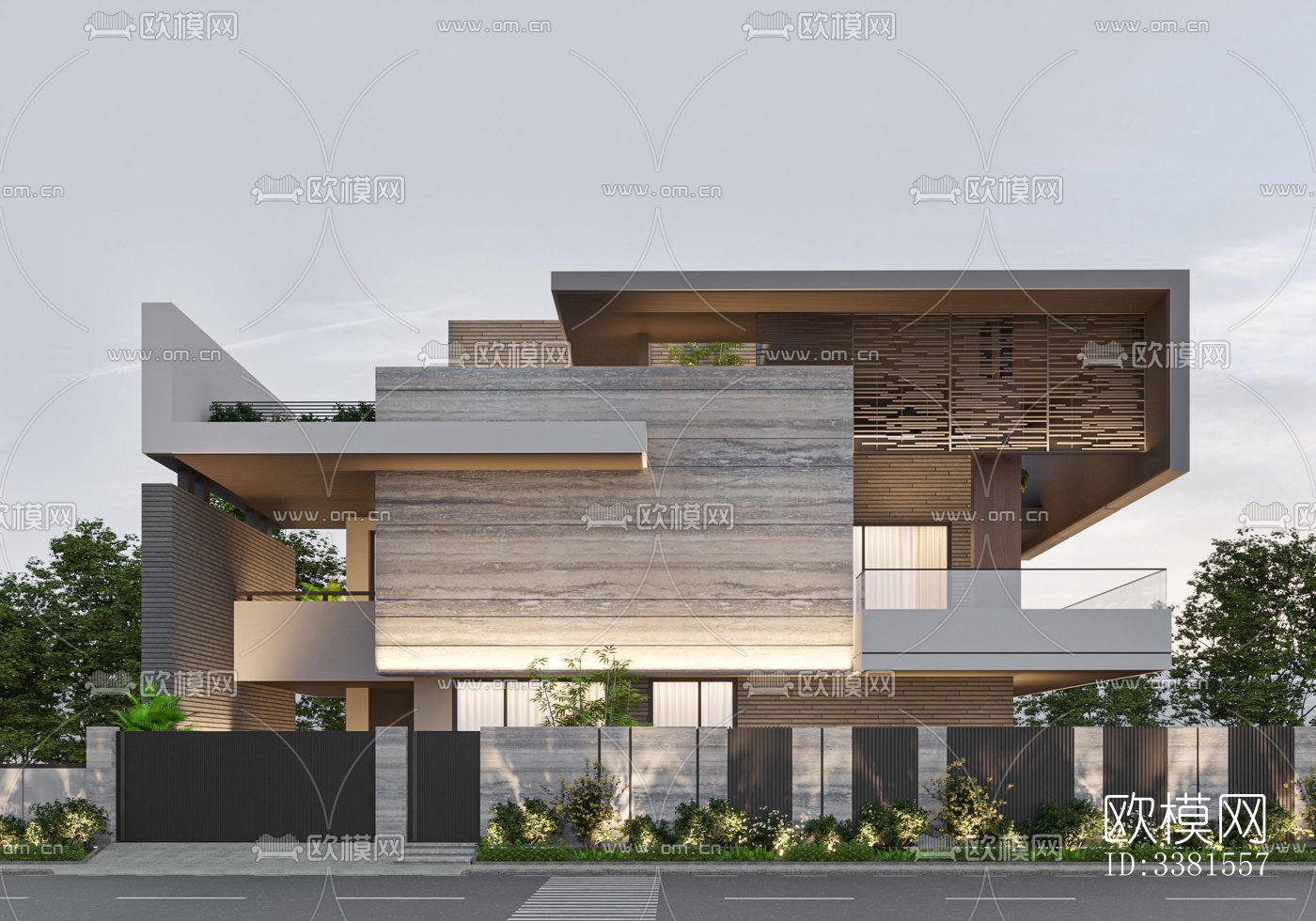 现代别墅效果图下载（渲染图1）